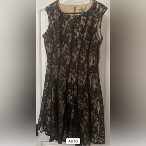 Danny & Nicole Black Lace Overlay Dress Size (16)